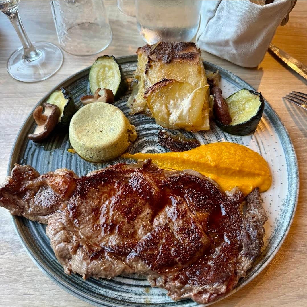 Pièce du boucher, flan de légumes