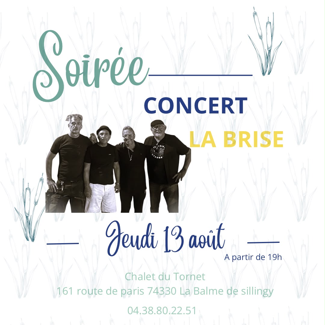 Serata concerto La Brise allo Chalet du Tornet — giovedì 13 agosto, dalle 19